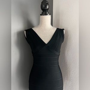 Black Herve Leger XS bondage dress